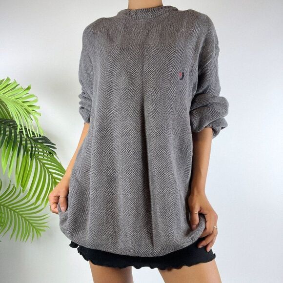 Vintage 90s Grunge Gray Indie Streetwear Oversized Winter Sweater / Sz: XXL - Picture 4 of 5